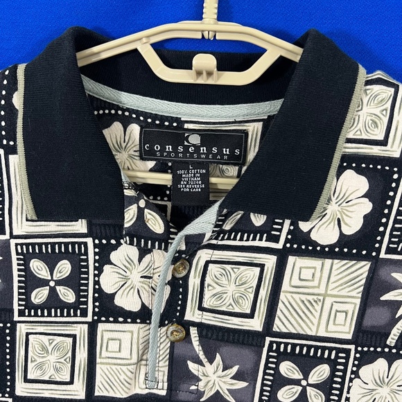 VINTAGE |•CONSENSUS•| Vtg Floral Abstract Shirt Size Large - Picture 2 of 6